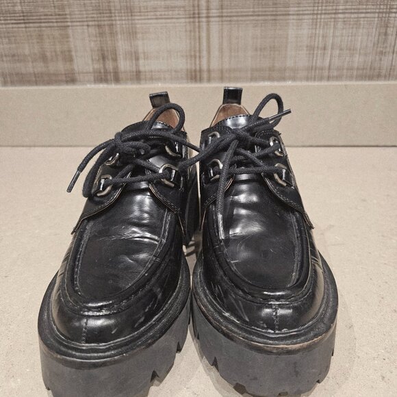 Sam Edelman Black Lace up Platform Loafers - Picture 4 of 6